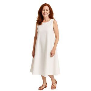 2/$30 ZARA L-XL White Sleeveless Flowy Cotton Dress